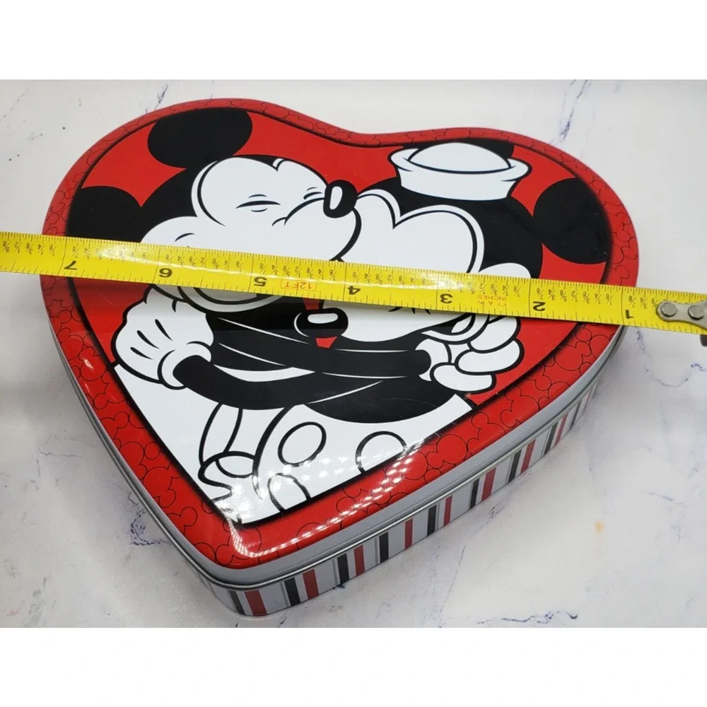 Disney Mickey & Minnie Mouse Valentine's Heart Shaped Collectible Tin Container - Picture 10 of 11